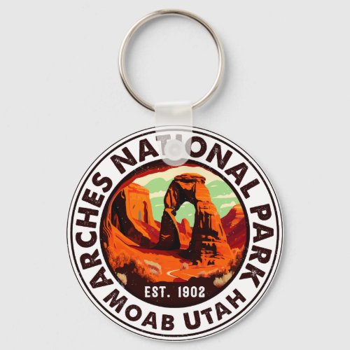 Moab Arches National Park Utah Delicate Arch Retro Keychain