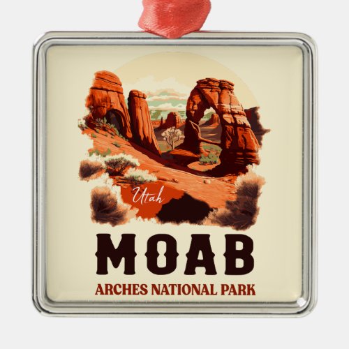 Moab Arches National Park Utah Delicate Arch Retro Metal Ornament