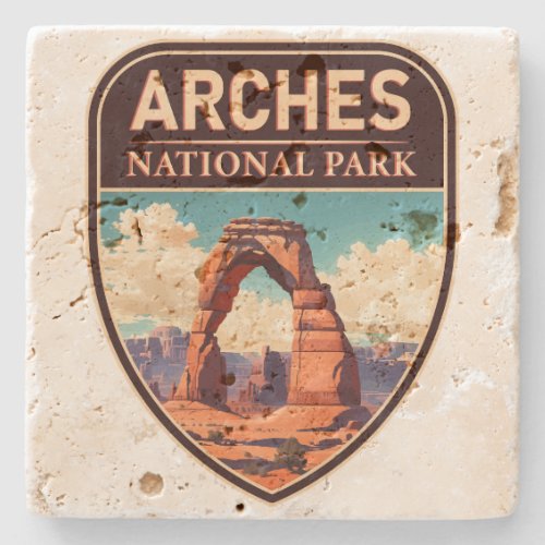 Moab Arches National Park Utah Delicate Arch Retro Stone Coaster