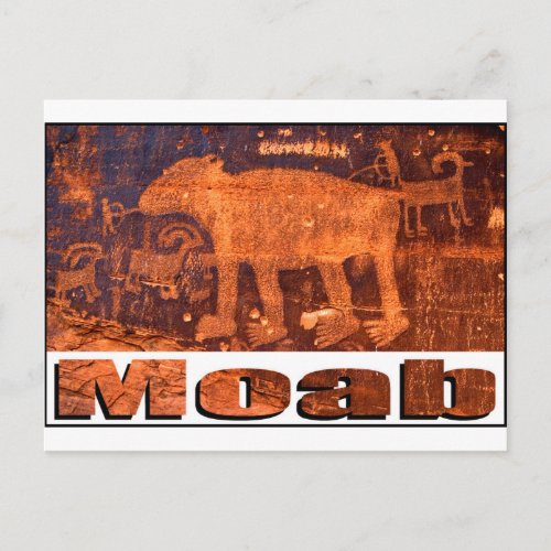 Moab Bear Petroglyph Postcard