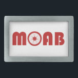 Moab (Bike Wheel) Rectangular Belt Buckle<br><div class="desc">Moab,  just the name evokes visions of cruisin' on your mountain bike over the most epic terrain in the world. Slickrock,  Porcupine Rim,  the trails are legendary. Let the desert take your riding to a new level!</div>