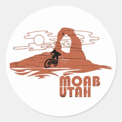 Moab mtb mountain biking classic round sticker