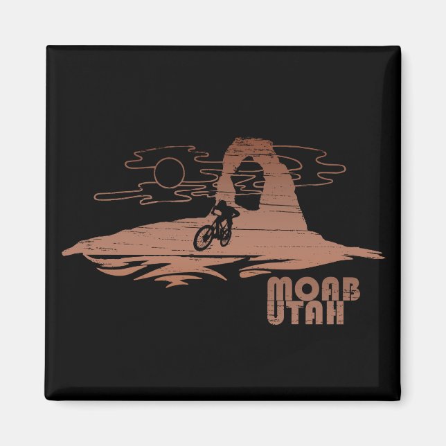 Moab mtb mountain biking magnet (Front)