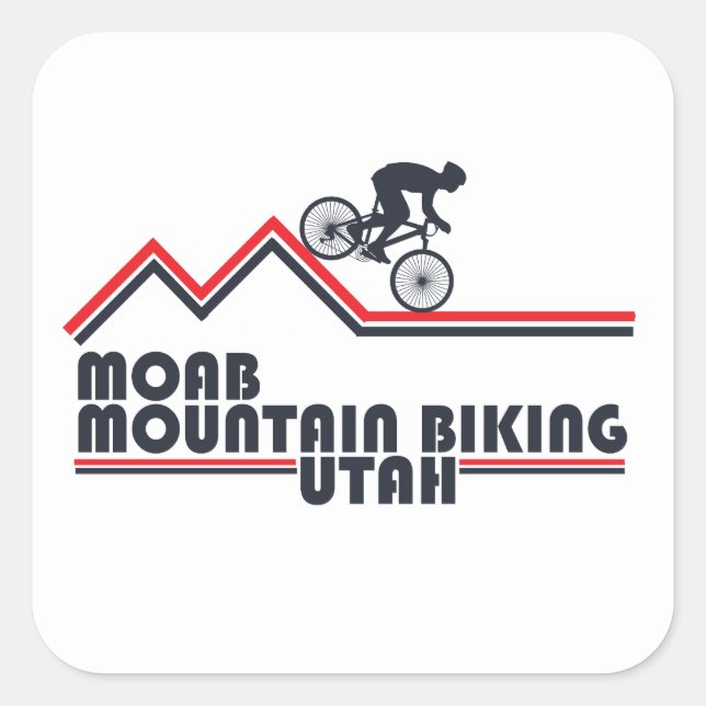 Moab mtb mountain biking square sticker (Front)
