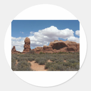 moab utah arch classic round sticker