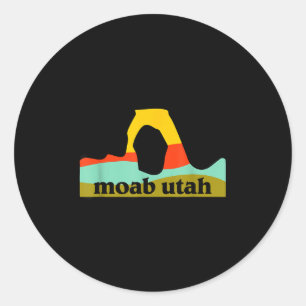 Moab utah arches national park minimalist emblem classic round sticker