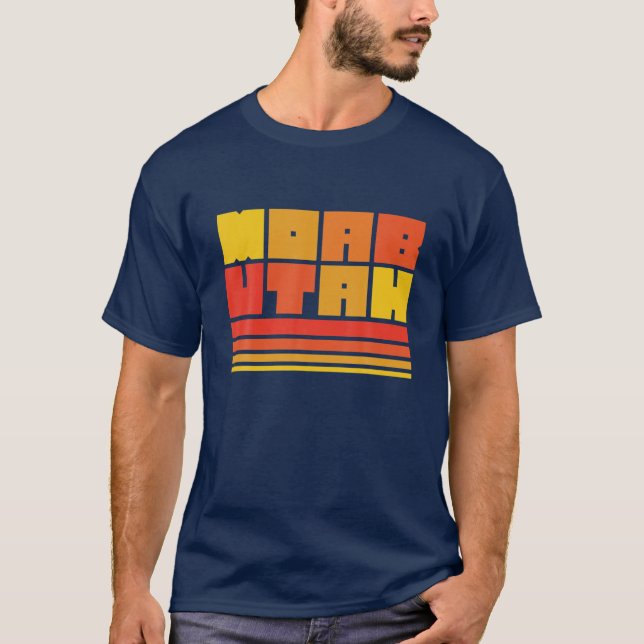 Moab Utah Arches National Park Typography Retro T-Shirt (Front)