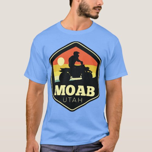 Moab Utah ATV Vintage Sunset Hexagon T_Shirt