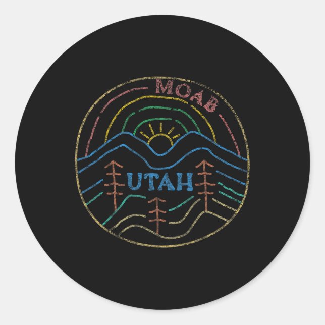 Moab Utah Beehive State National Parks Mighty 5 Te Classic Round Sticker (Front)