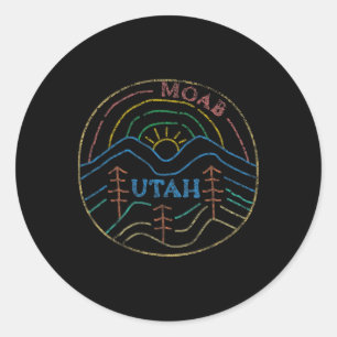 Moab Utah Beehive State National Parks Mighty 5 Te Classic Round Sticker