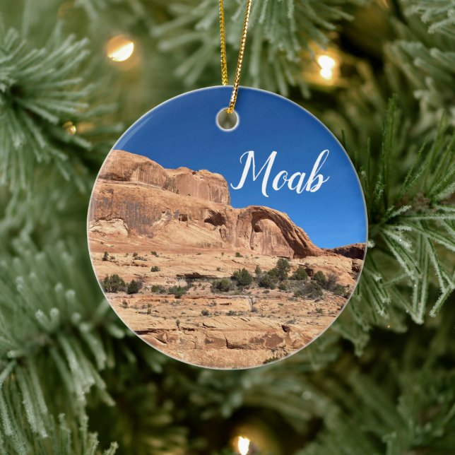 Moab Utah Christmas Ceramic Ornament (Tree)
