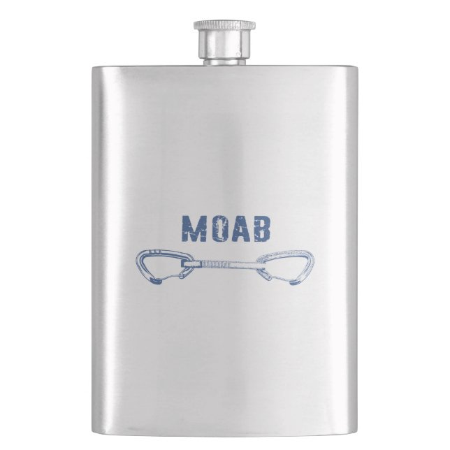 Moab Utah Climbing Quickdraw Flask (Front)