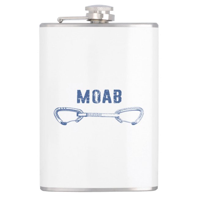 Moab Utah Climbing Quickdraw Flask (Front)
