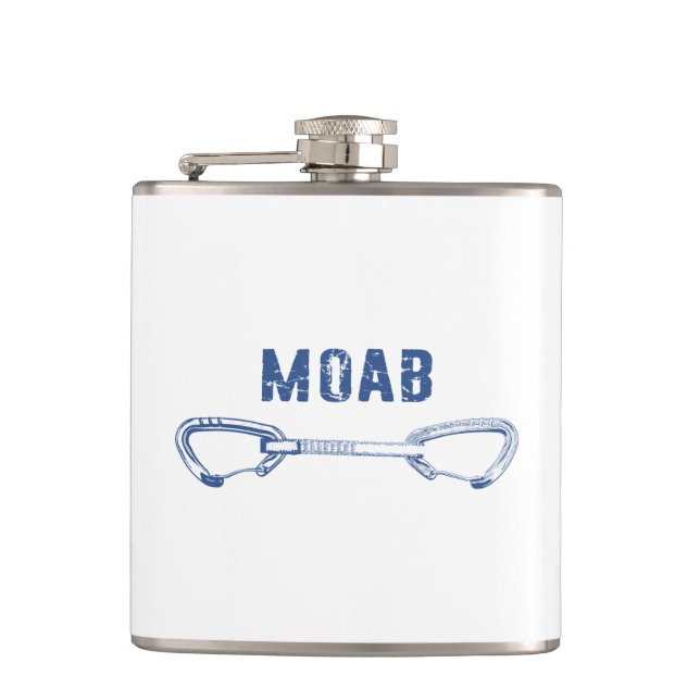 Moab Utah Climbing Quickdraw Flask (Front)