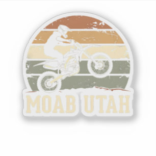 Moab Utah Dirt Bike Rider Vintage Sunset Motif Sticker
