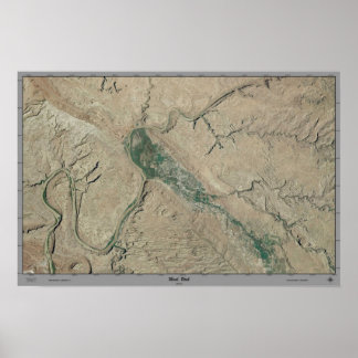Moab, Utah from space satellite poster