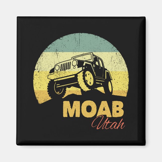 Moab Utah Gift for Off Roading - Utah Souvenir 4x4 Magnet (Front)