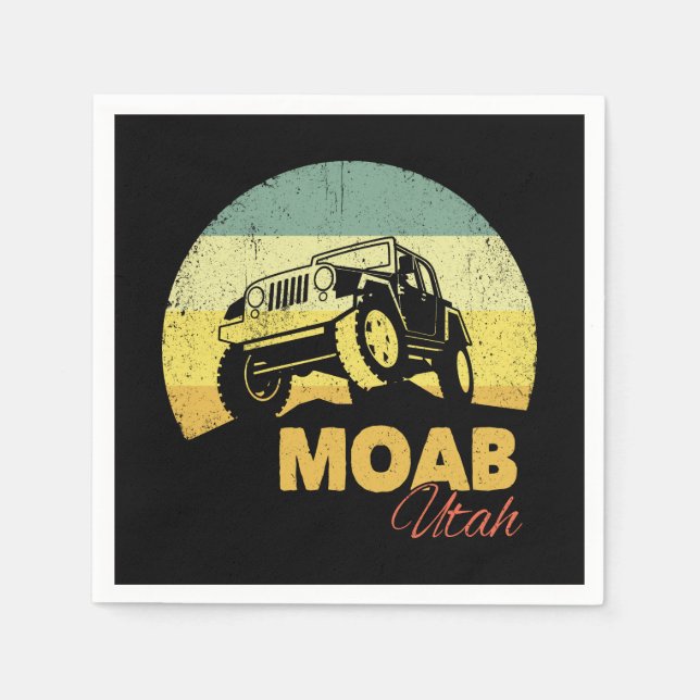 Moab Utah Gift for Off Roading - Utah Souvenir 4x4 Napkins (Front)