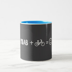 Moab Utah Plus Bikes Makes You Happy Two-Tone Coffee Mug