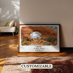 Moab Utah Poster, Watercolor, Custom Poster