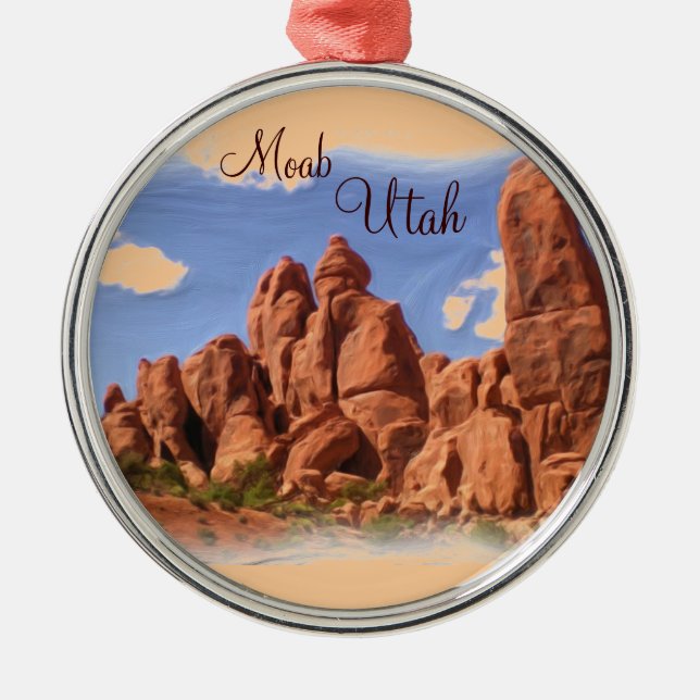 Moab Utah rock formation ornament (Front)