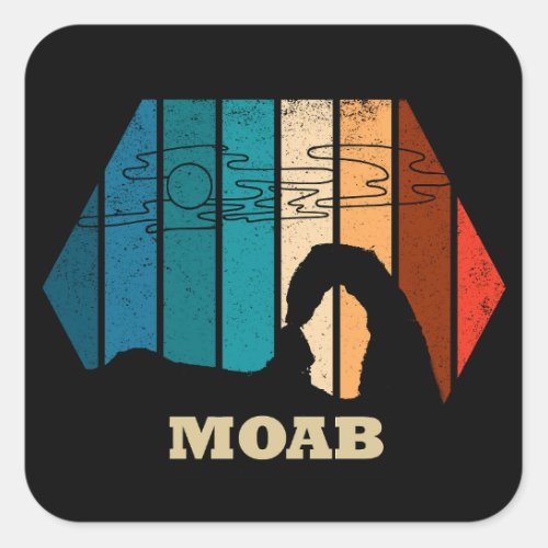 Moab Utah vintage Arches national park Square Sticker