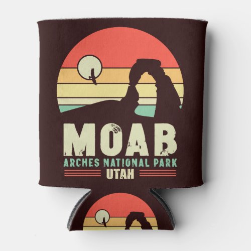 Moab Utah Vintage Desert Sunset Retro Souvenir 60s Can Cooler