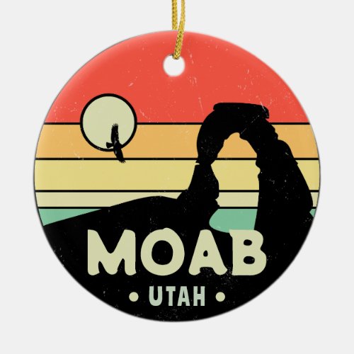 Moab Utah Vintage Desert Sunset Retro Souvenir 60s Ceramic Ornament