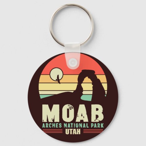 Moab Utah Vintage Desert Sunset Retro Souvenir 60s Keychain