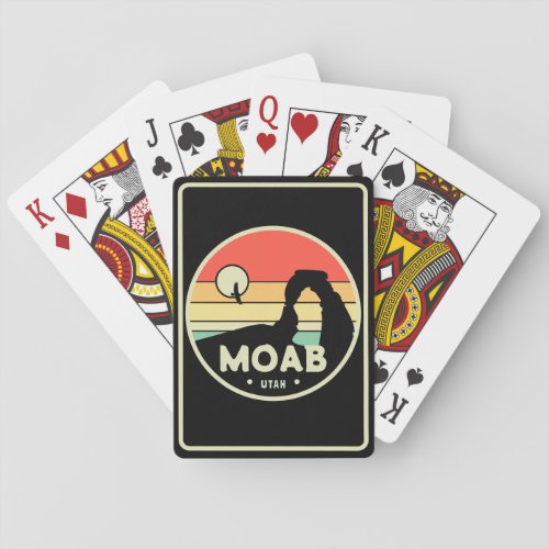 Moab Utah Vintage Desert Sunset Retro Souvenir 60s Playing Cards