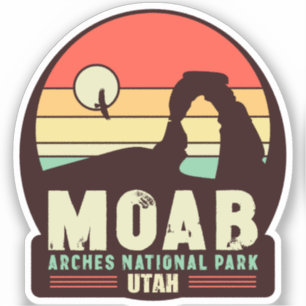 Moab Utah Vintage Desert Sunset Retro Souvenir 60s Sticker