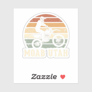 Moab Utah Vintage Dirt Bike Sunset Motocross Rider Sticker