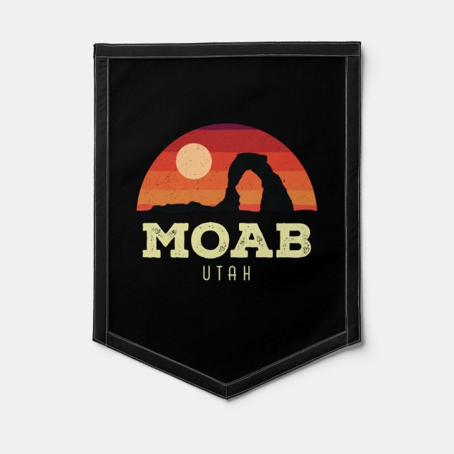 Moab Utah Vintage hiking  Pennant (Front)