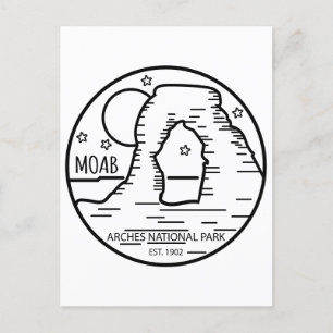Moab Utah Vintage Minimalist Arches Adventure Postcard