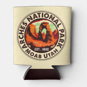Moab Utah Vintage Sunset Arches Adventure Outdoors Can Cooler