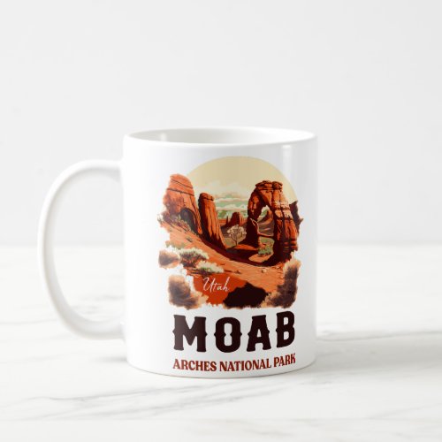 Moab Utah Vintage Sunset Arches Adventure Outdoors Coffee Mug