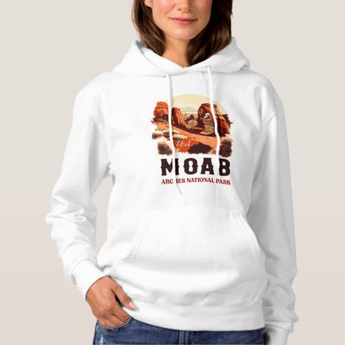 Moab Utah Vintage Sunset Arches Adventure Outdoors Hoodie