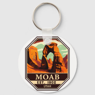 Moab Utah Vintage Sunset Arches Adventure Outdoors Keychain