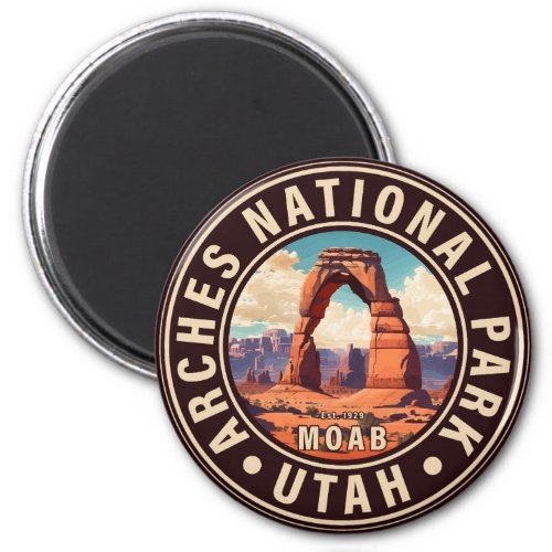 Moab Utah Vintage Sunset Arches Adventure Outdoors Magnet