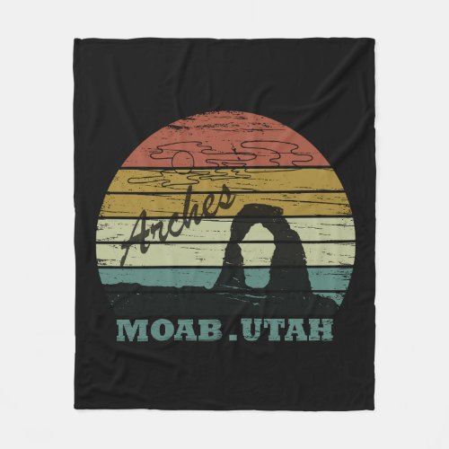 Moab Utah vintage sunset Arches national park Fleece Blanket