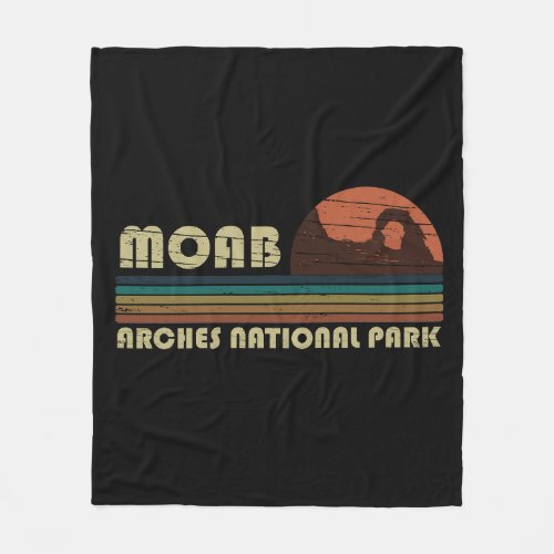 Moab Utah vintage sunset Arches national park Fleece Blanket