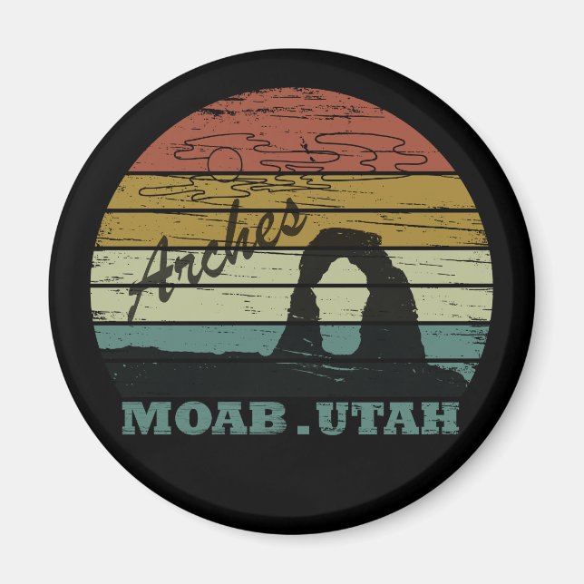 Moab Utah vintage sunset Arches national park Magnet (Front)