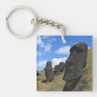Moai at Rano Raraku, Easter Island Keychain