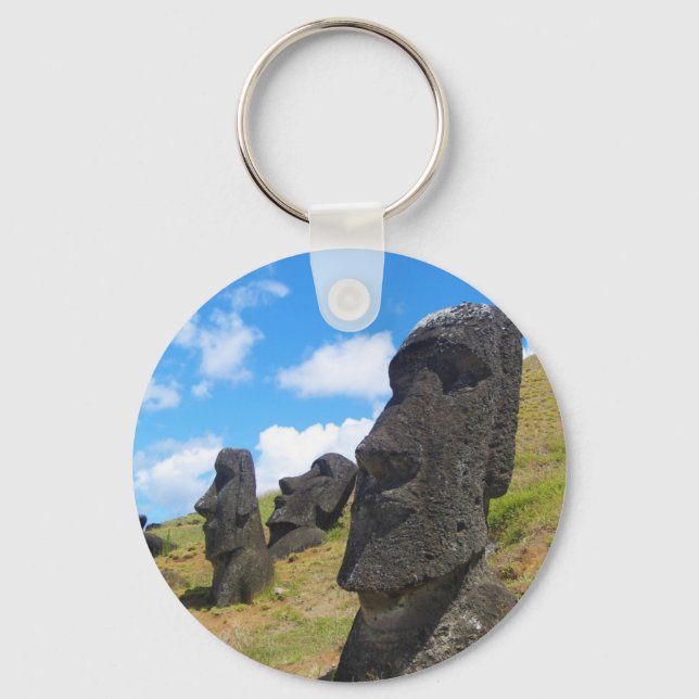 Moai at Rano Raraku Easter Island Keychain (Front)