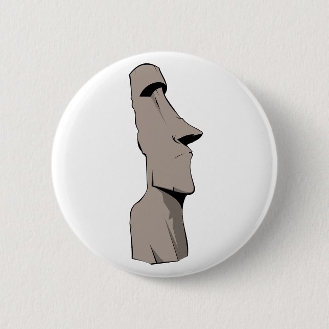 Moai (Easter Island) Statue Button (Front)