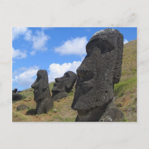 Moai on Easter Island Postcard