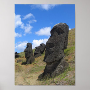 Moai on Easter Island Poster