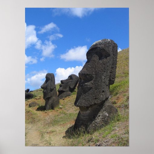 Moai on Easter Island Poster | Zazzle