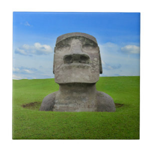 Moai statue easter island travel tourism monument ceramic tile
