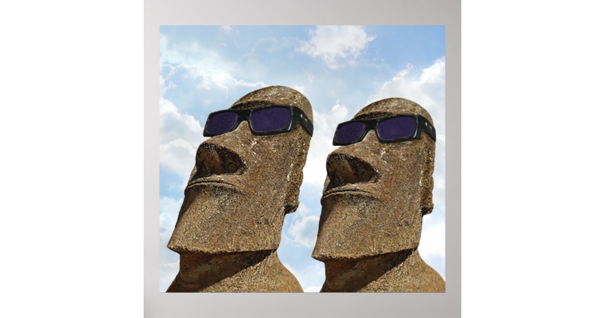 Moai with Sunglasses - Poster | Zazzle